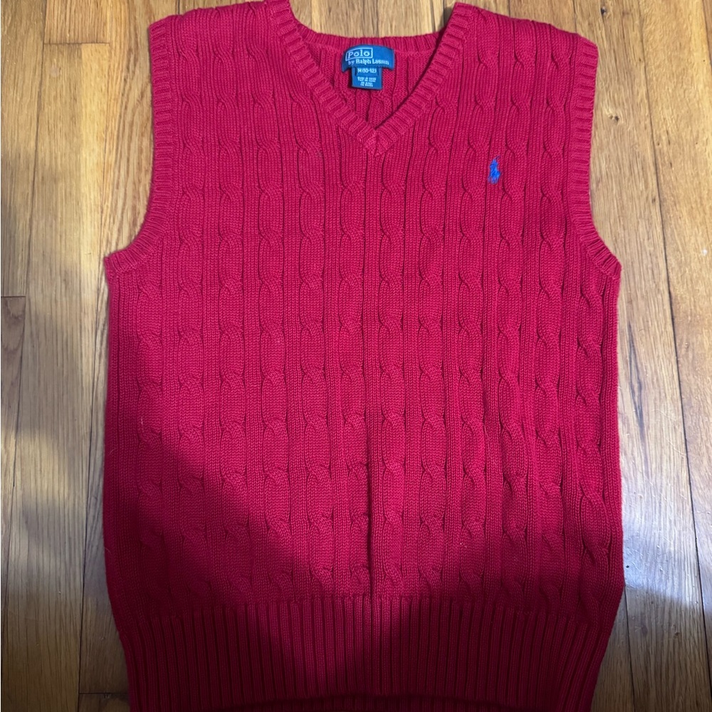 Polo by Ralph Lauren Red V-Neck Sweater